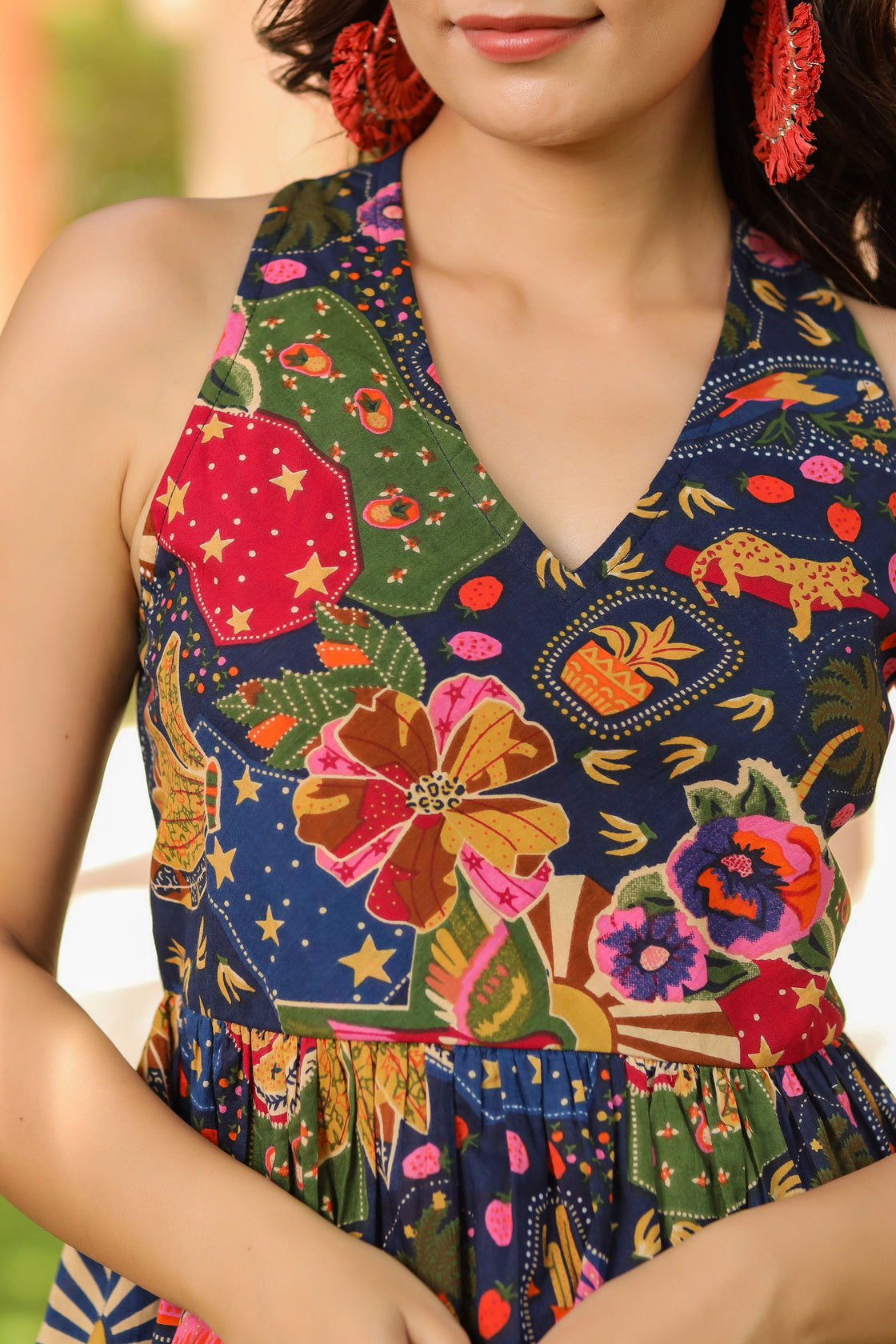 Women Printed Pure Cotton Peplum Top
