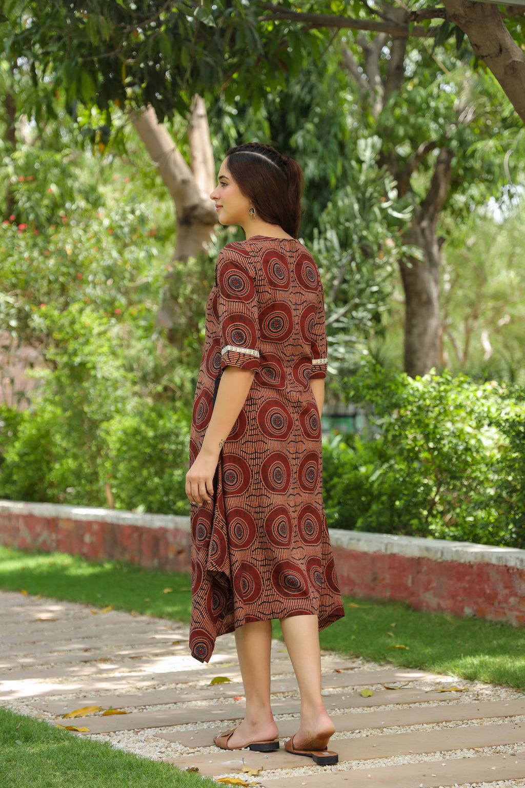 Women Geometric Printed Cotton Ethnic Dresses