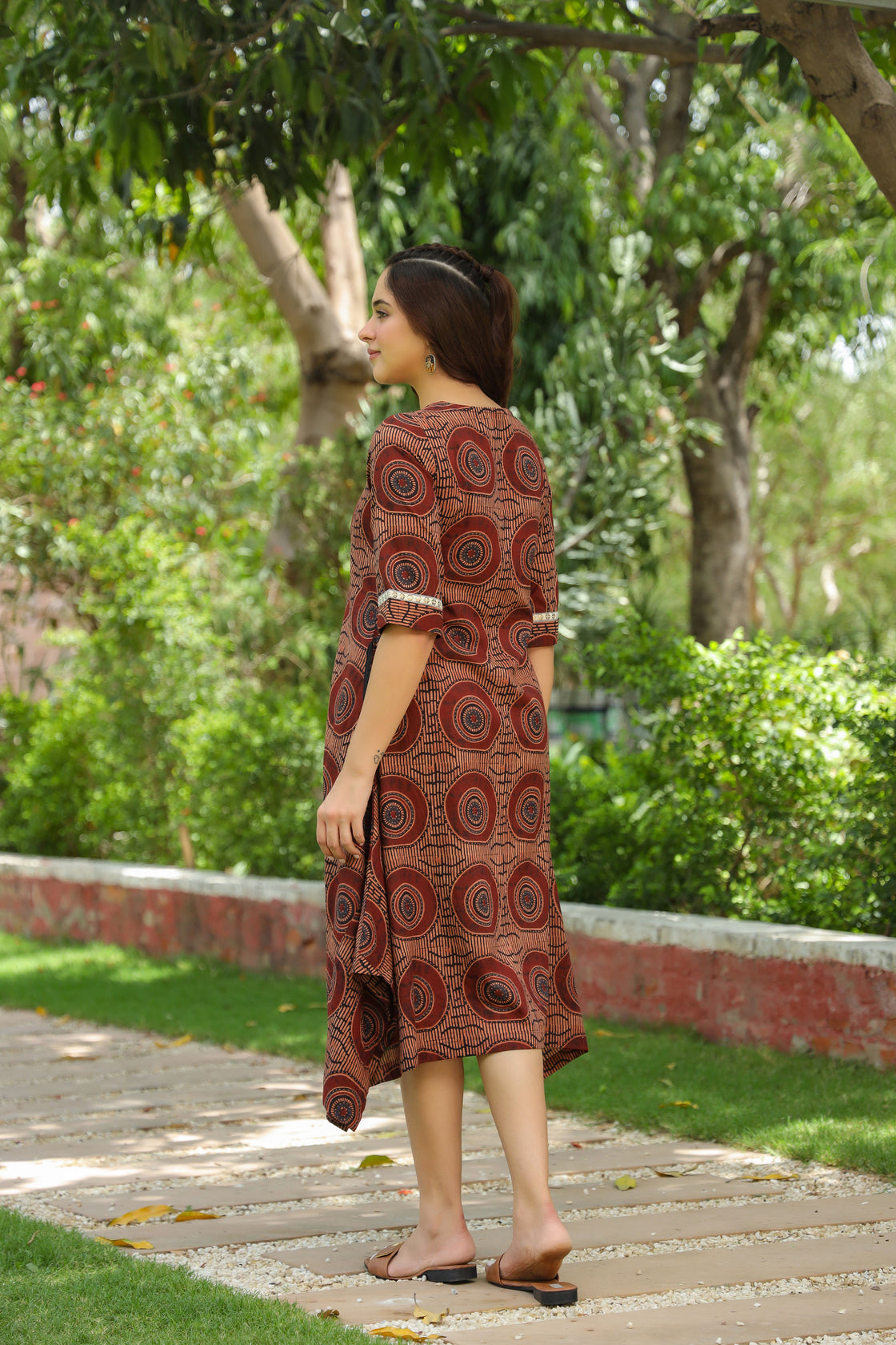 Women Geometric Printed Cotton Ethnic Dresses