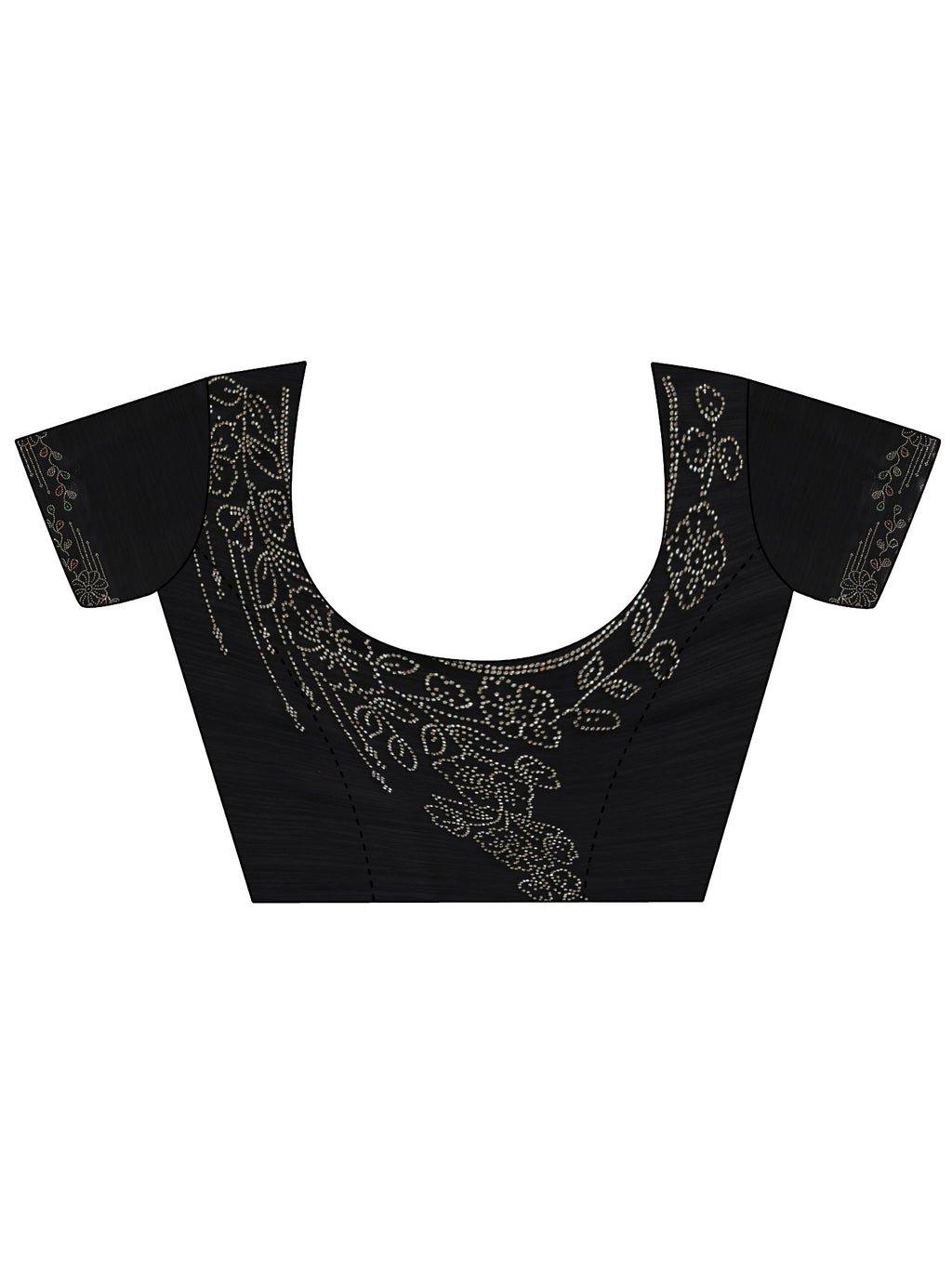 Black Silk Blend Saree with Embellished Border