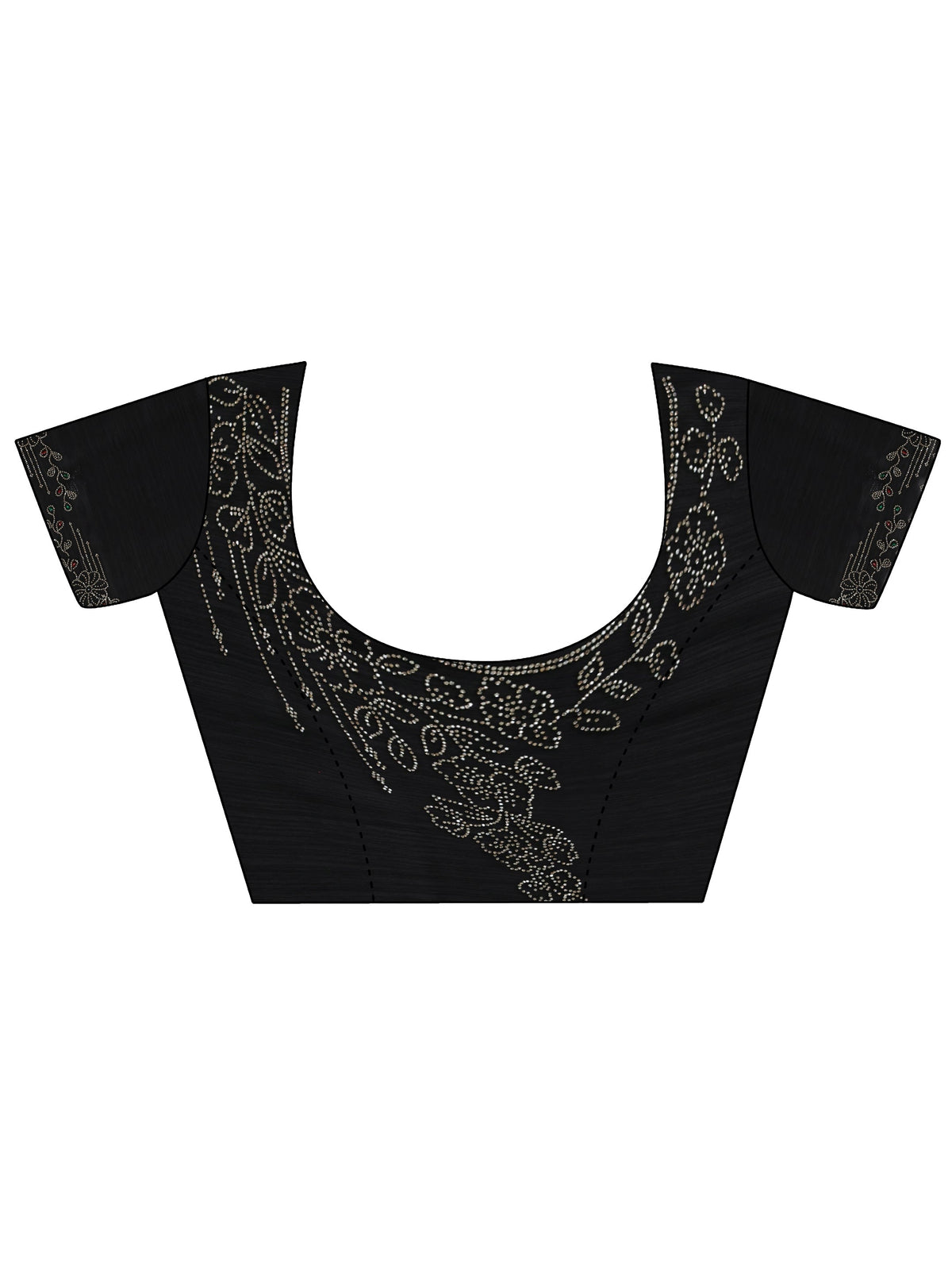 Black Silk Blend Saree with Embellished Border