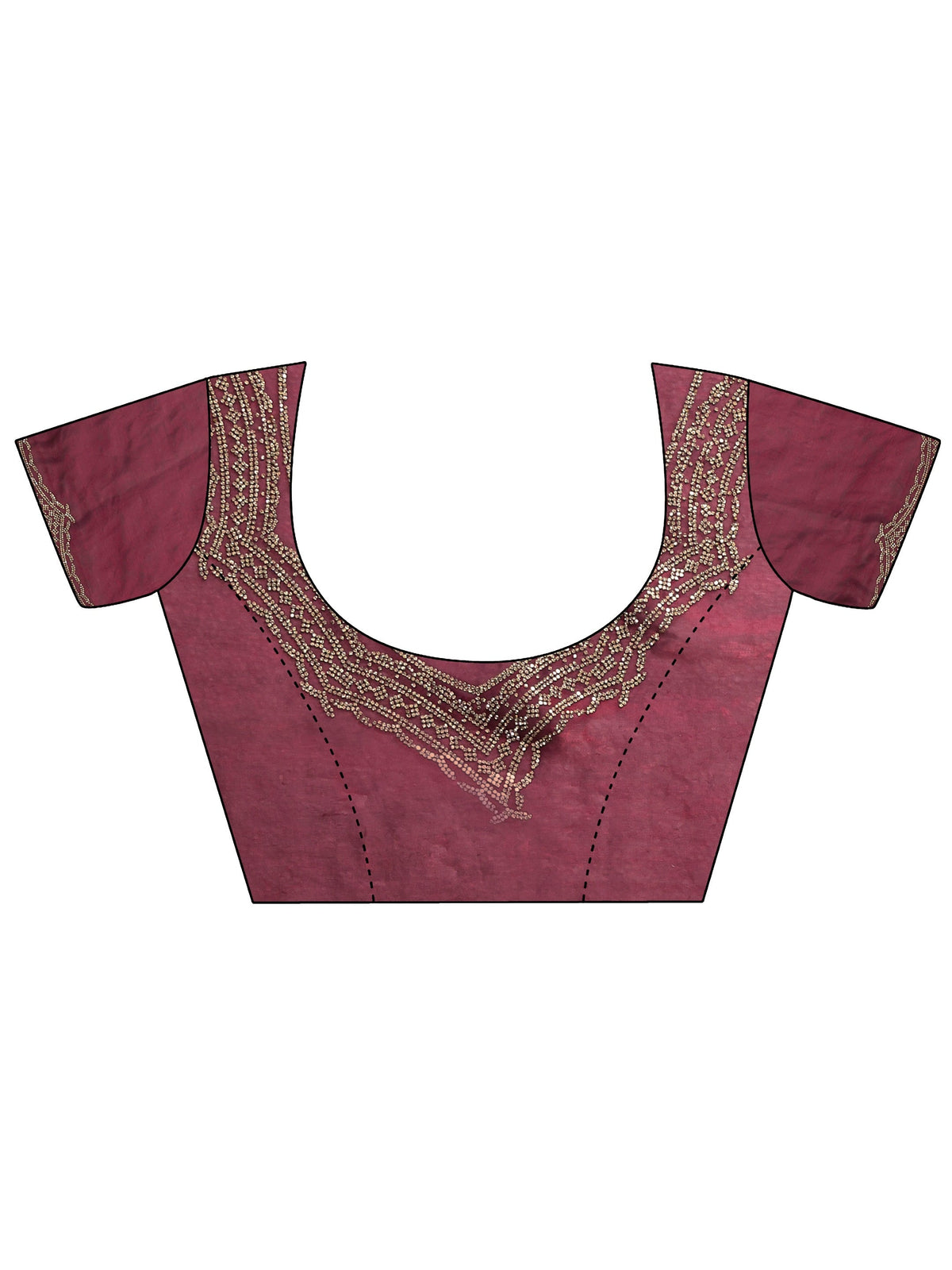 Maroon Silk Blend Saree