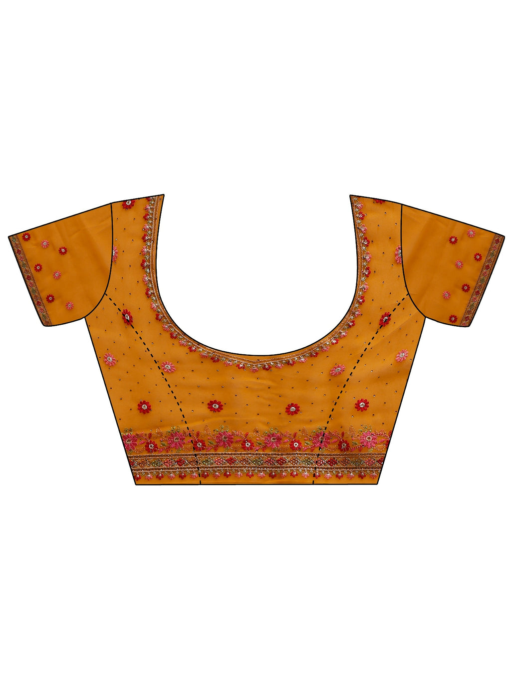 Mustard Embellished Georgette Saree