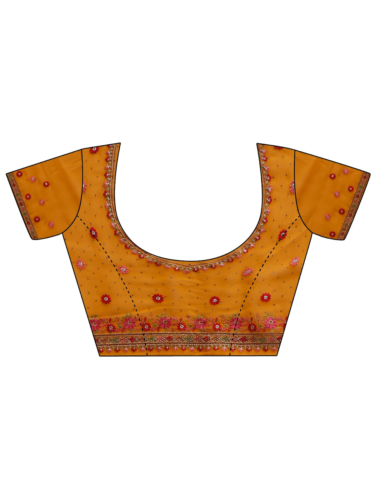 Mustard Embellished Georgette Saree