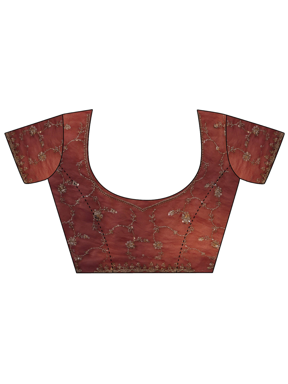 Art Rose Pink Sequins Embellished Tissue Saree