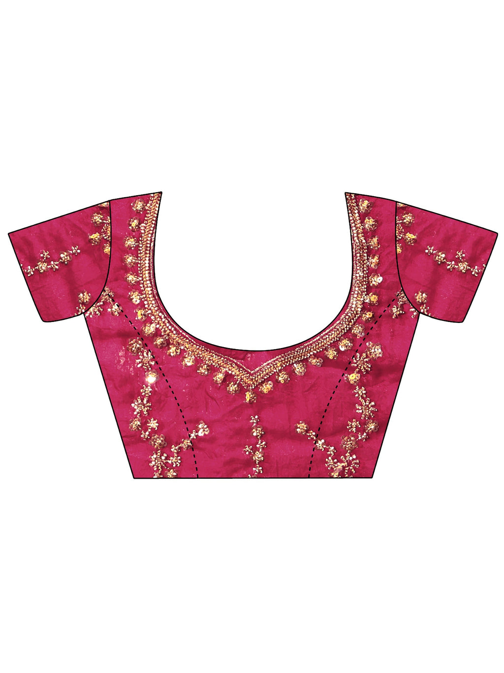 Art Magenta Pink Embellished Tissue Saree