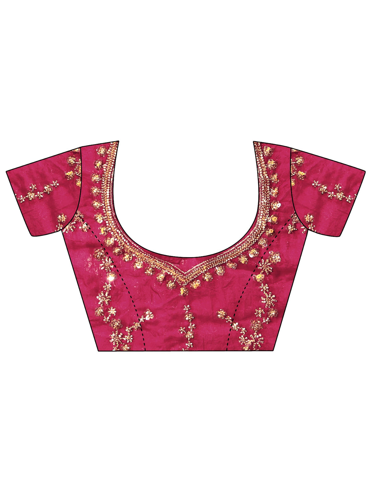 Art Magenta Pink Embellished Tissue Saree
