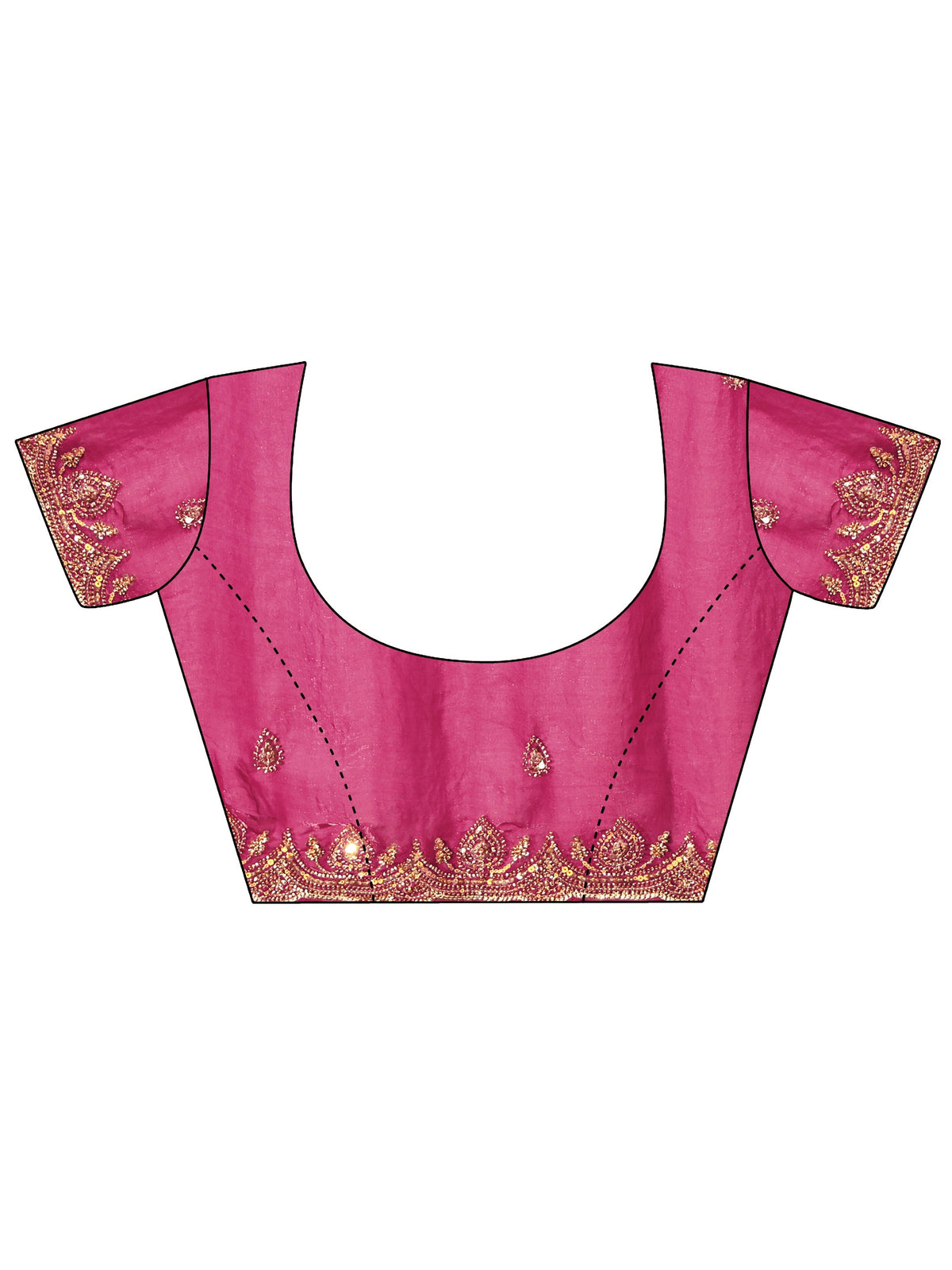 Art Raspberry Pink Embellished Tissue Saree