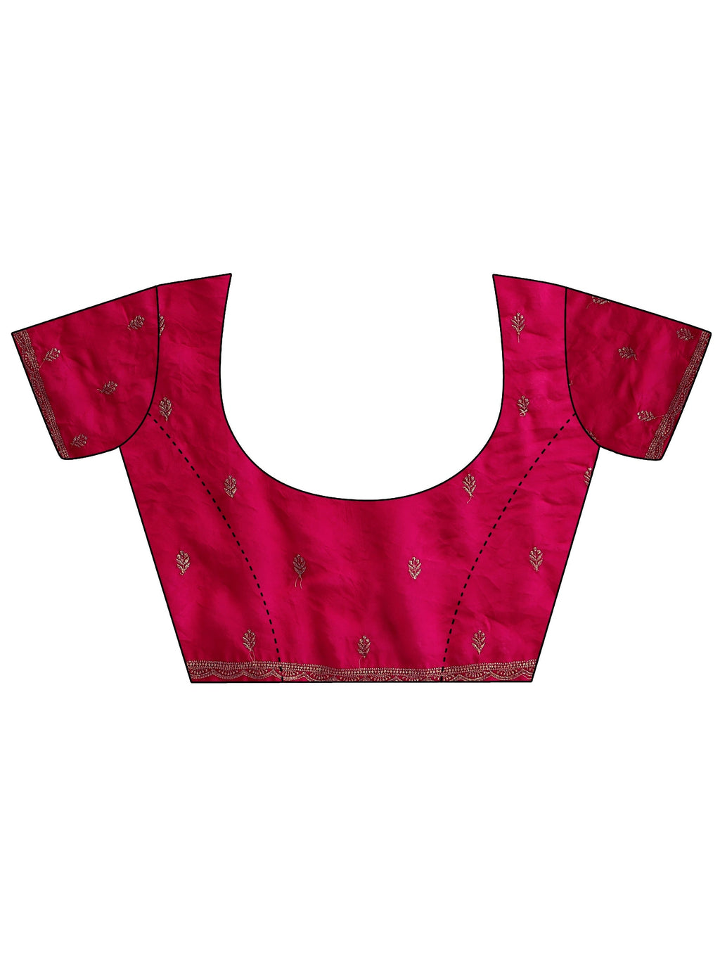 Rani Pink Floral Embroidered Georgette Saree