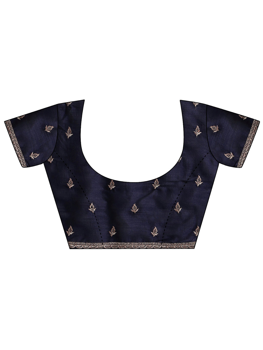 Navy Blue Stone Work Embelllished Silk Blend Saree