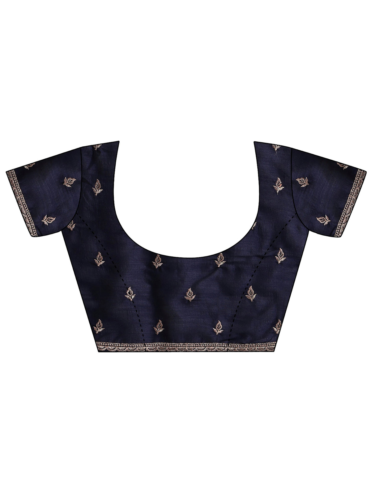 Navy Blue Stone Work Embelllished Silk Blend Saree