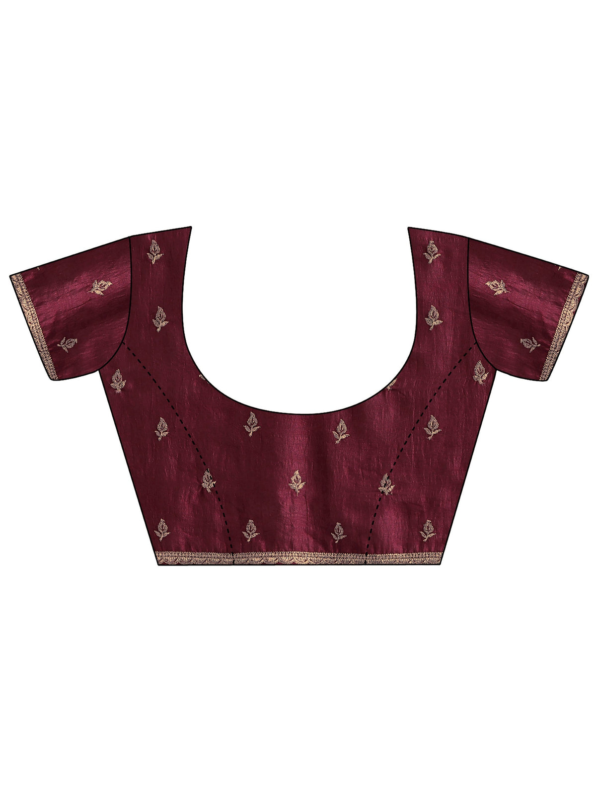 Maroon Stone Work Embelllished Silk Blend Saree