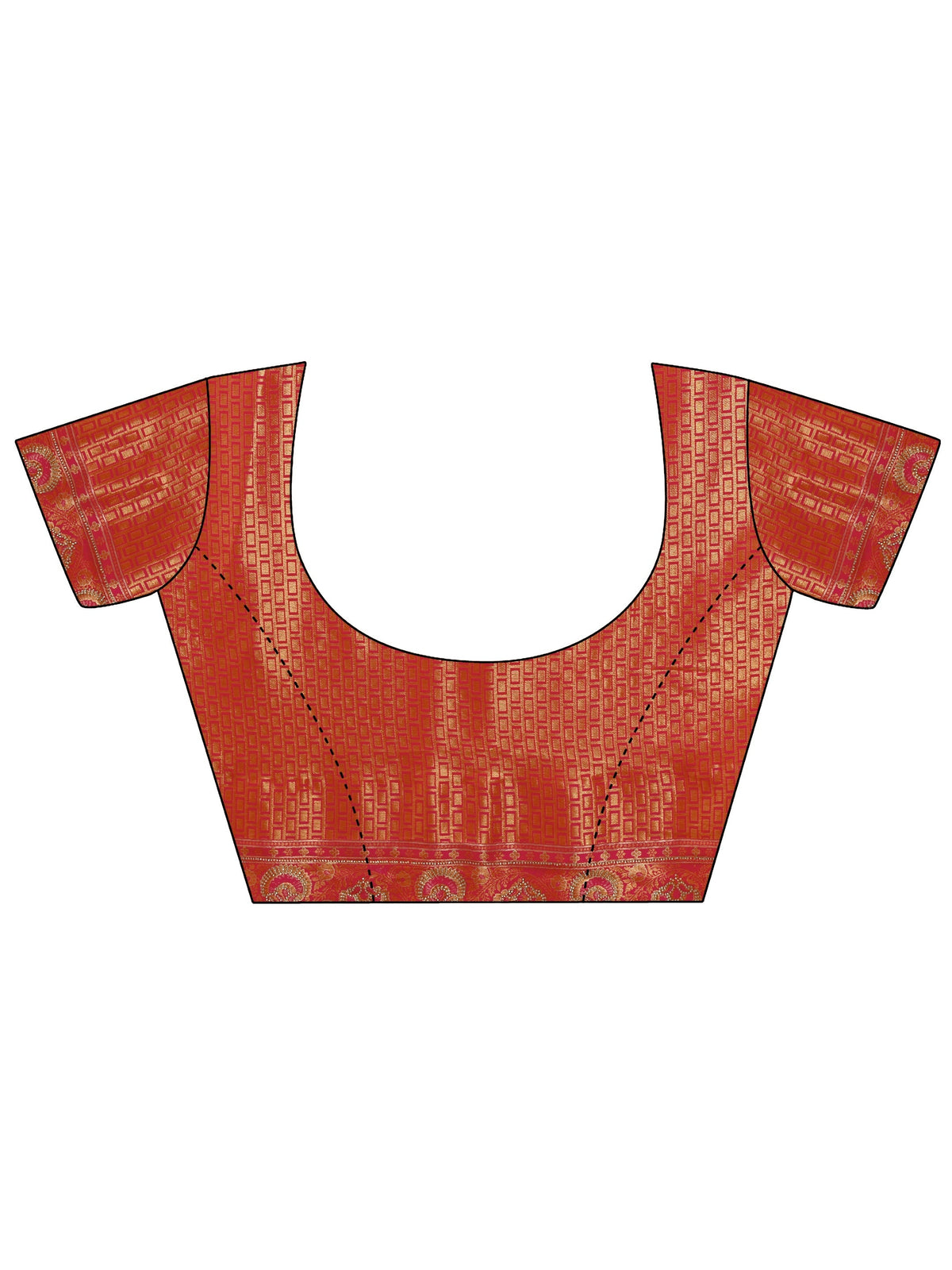 Orange Woven Design Silk Blend Saree with Embellished Border