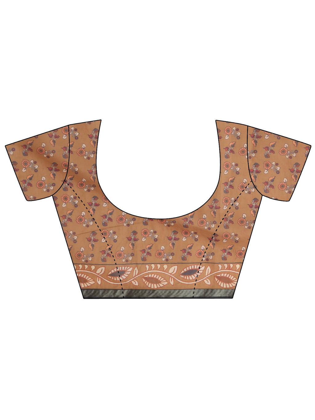 Multi Colour Kalamkari Print Cotton Blend Saree