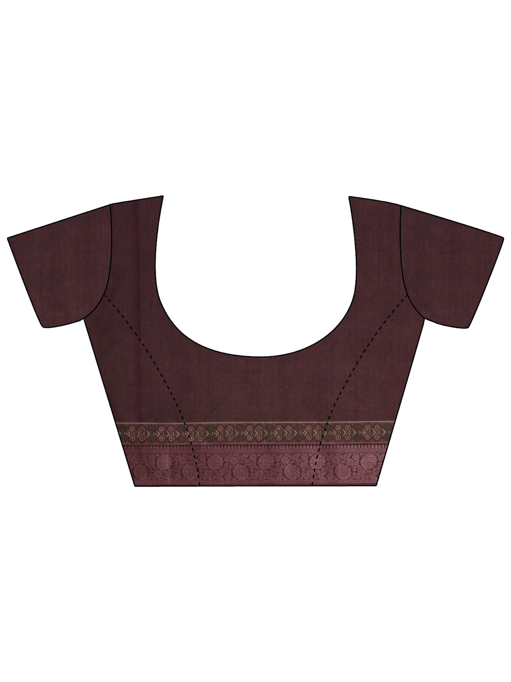 Burgundy Kalamkari Printed Silk Blend Saree With Unstitched Blouse Piece
