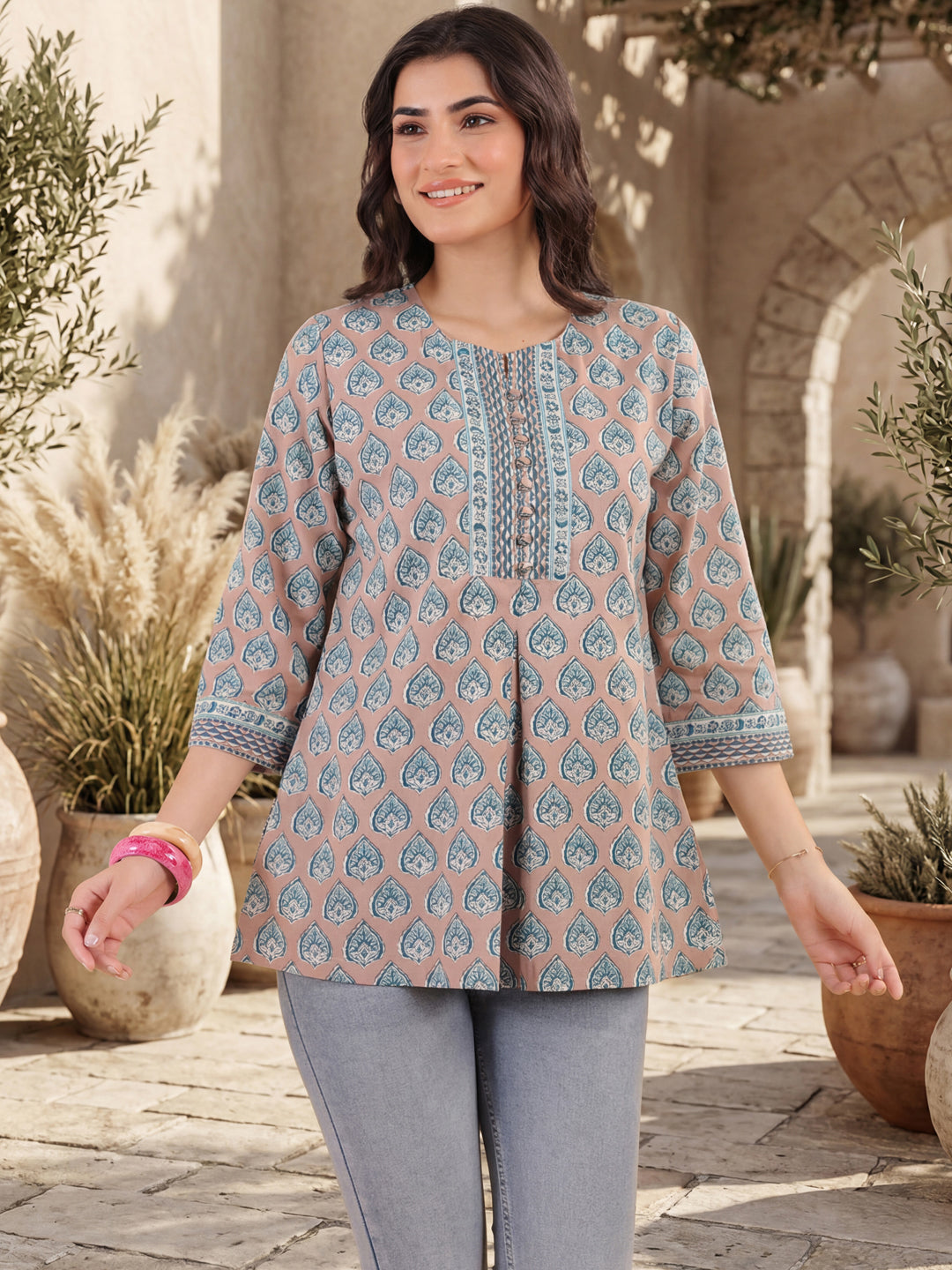 Floral Printed Pure Cotton Kurti