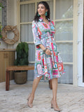 Printed Pure Cotton Fit & Flare Ethnic Dress