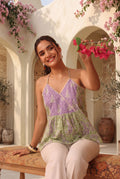 Womens Print Halter Neck Ethnic Cotton Wrap Top