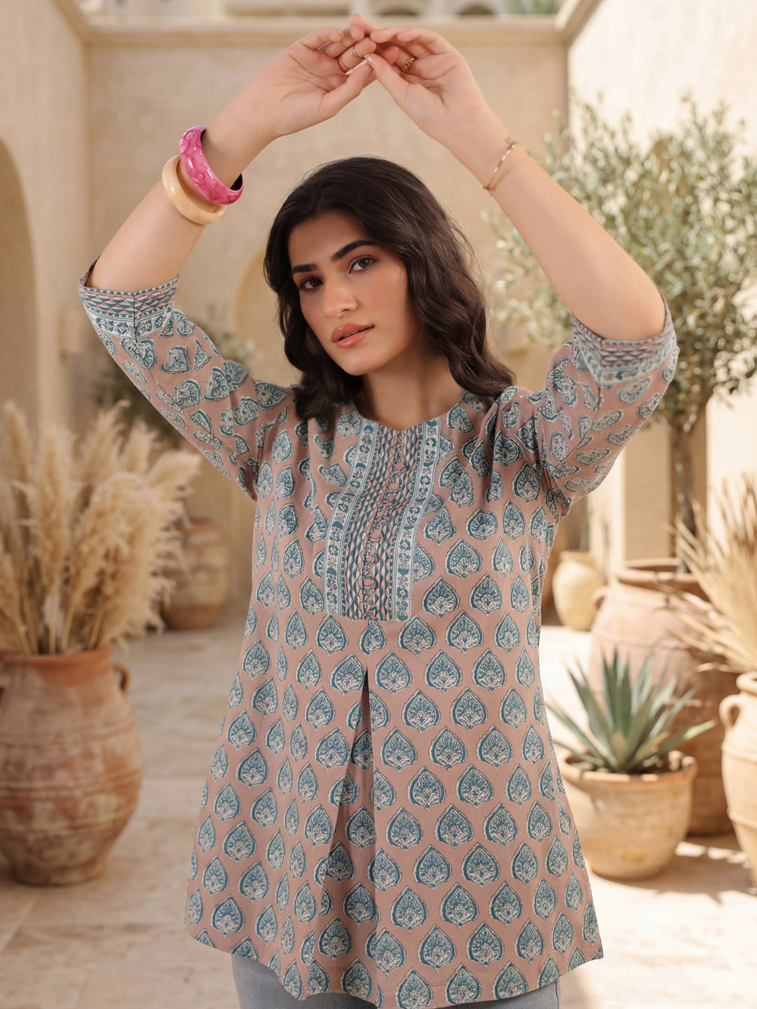 Floral Printed Pure Cotton Kurti