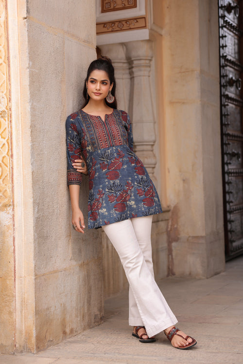 Floral Print Cotton Top