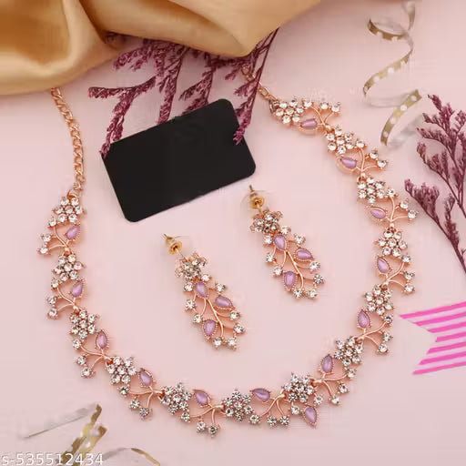 Pendant Earrings Chain Bracelet Ring for Women & Girls| Platinum Plated (Copy)