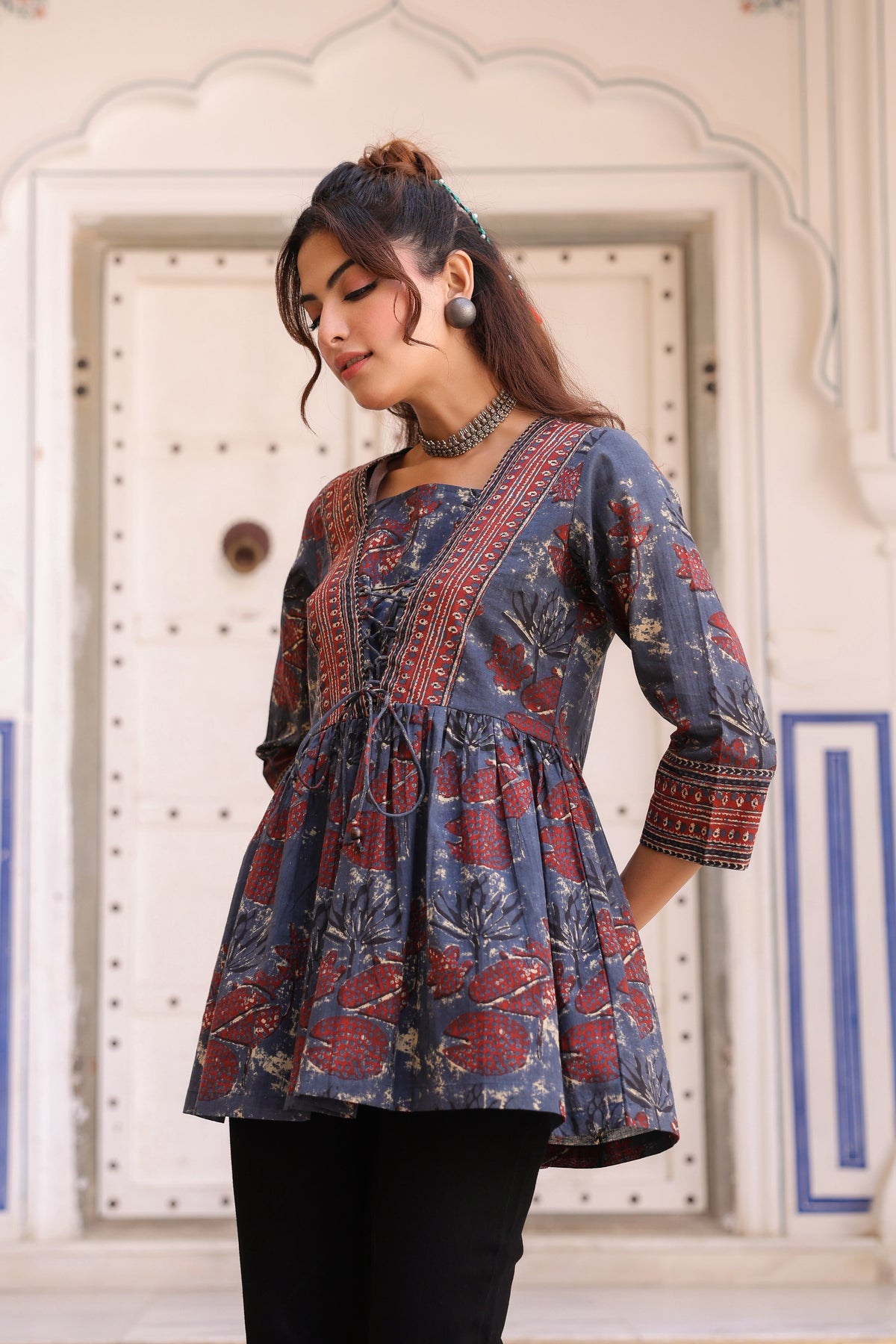 Floral Print Cotton Top