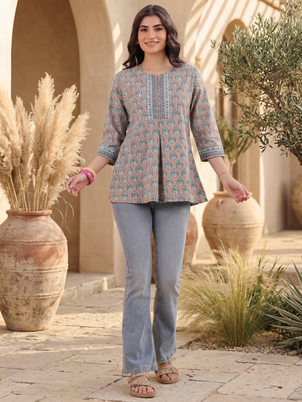 Floral Printed Pure Cotton Kurti