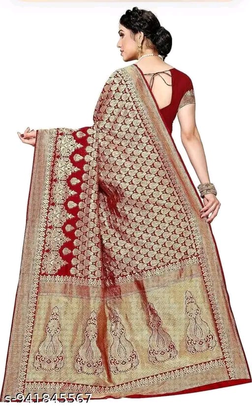 Women's Trendy Banarasi Kanjivaram Art Silk Saree with Blouse Material