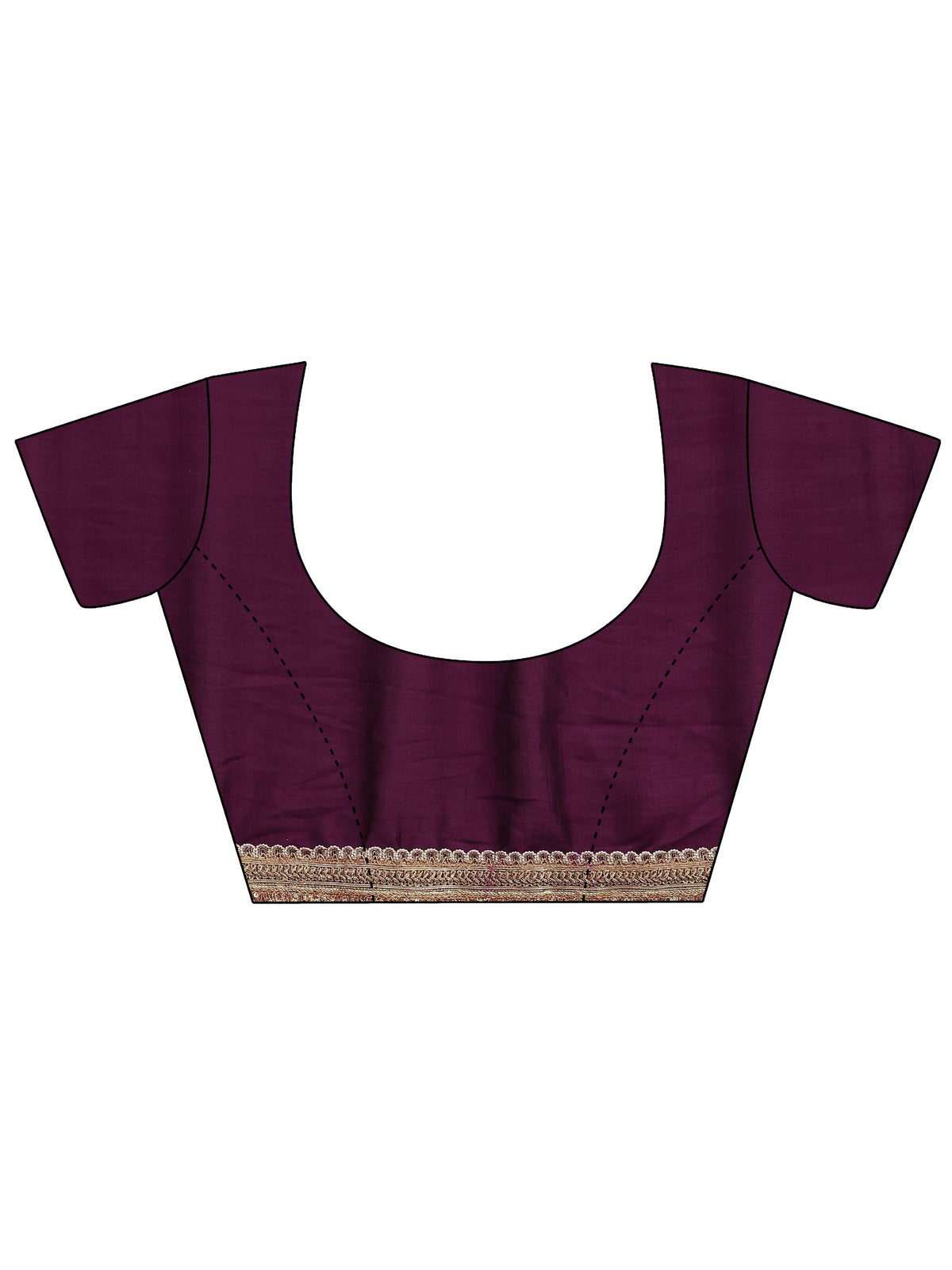 Burgundy Tribal Printed Silk Blend Saree With Unstitched Blouse Piece
