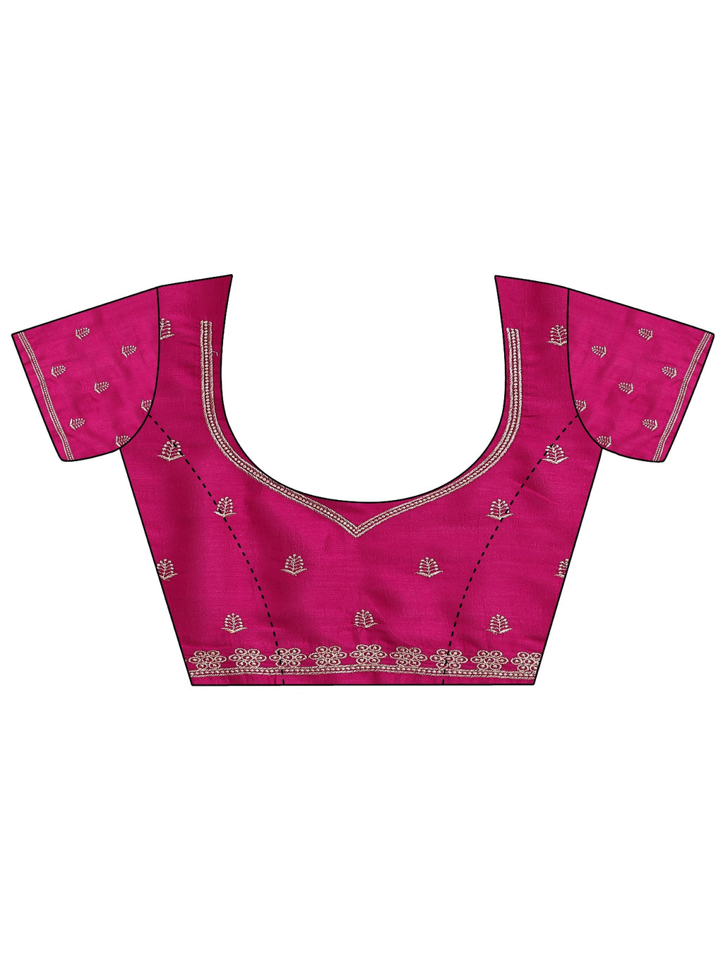 Pink Embroidered Silk Blend Saree With Unstitched Blouse Piece