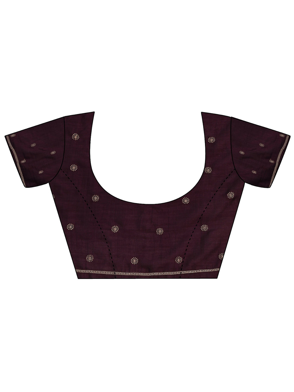 Burgundy Embellished Silk Blend Saree With Unstitched Blouse Piece