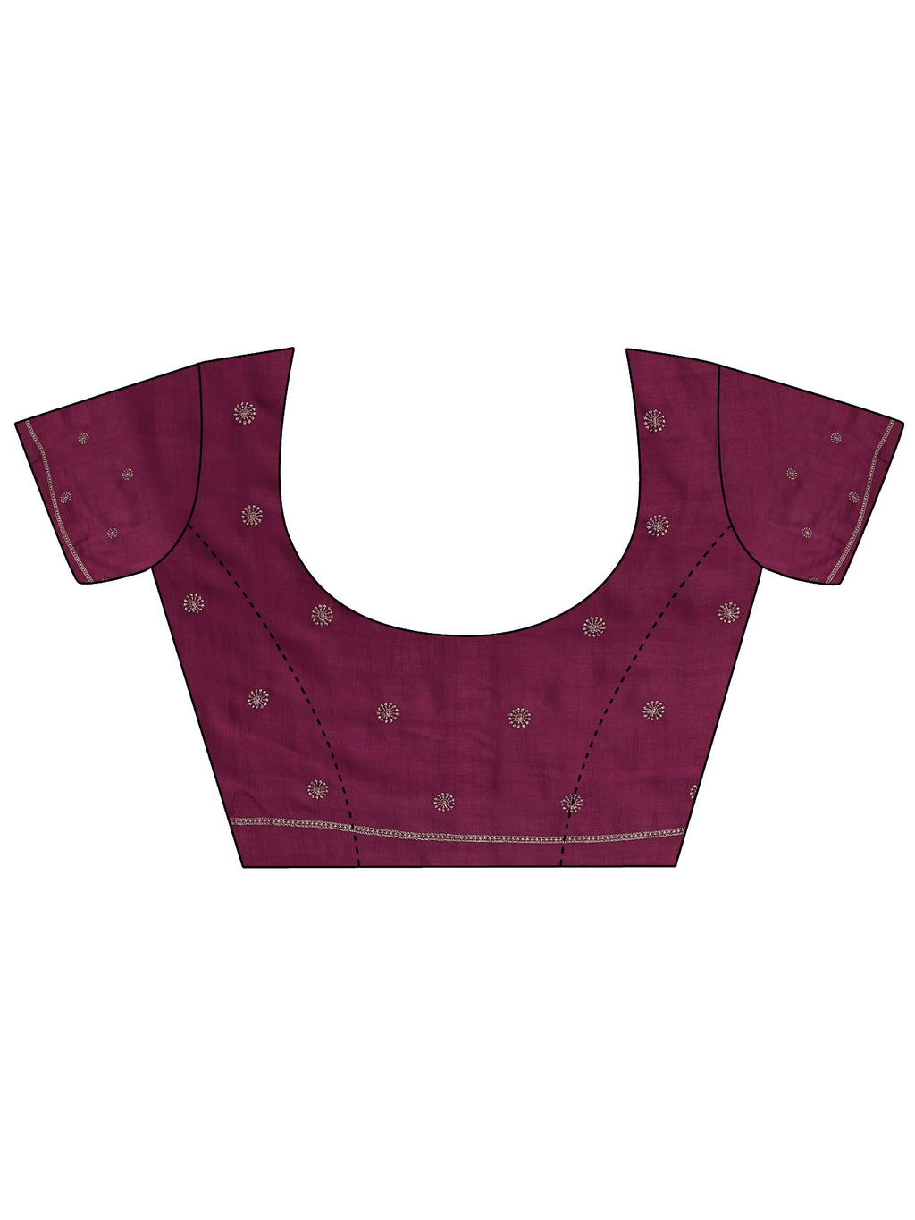 Maroon Embellished Silk Blend Saree With Unstitched Blouse Piece