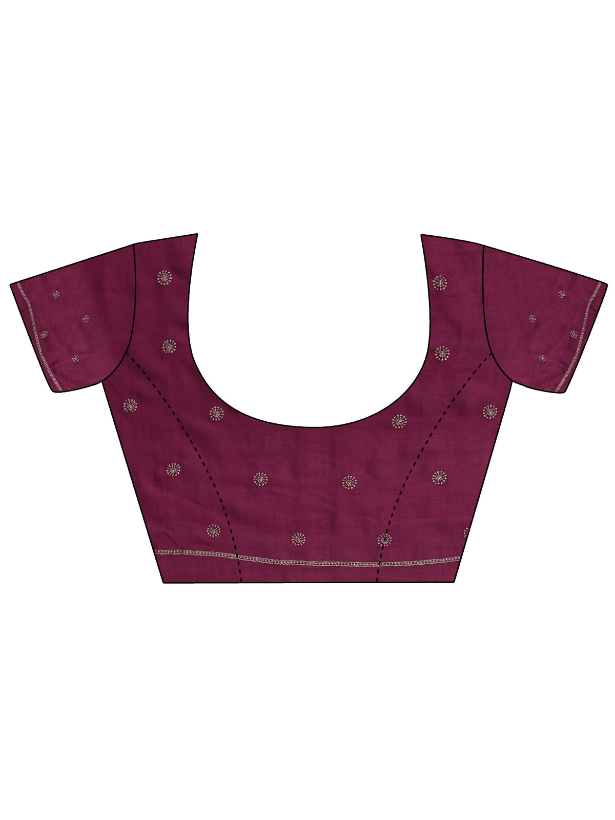 Maroon Embellished Silk Blend Saree With Unstitched Blouse Piece