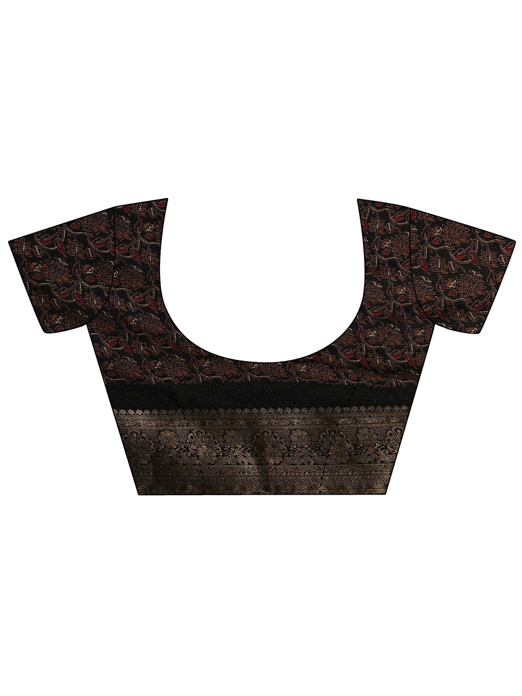 Black Solid Silk Blend Saree With Unstitched Blouse Piece
