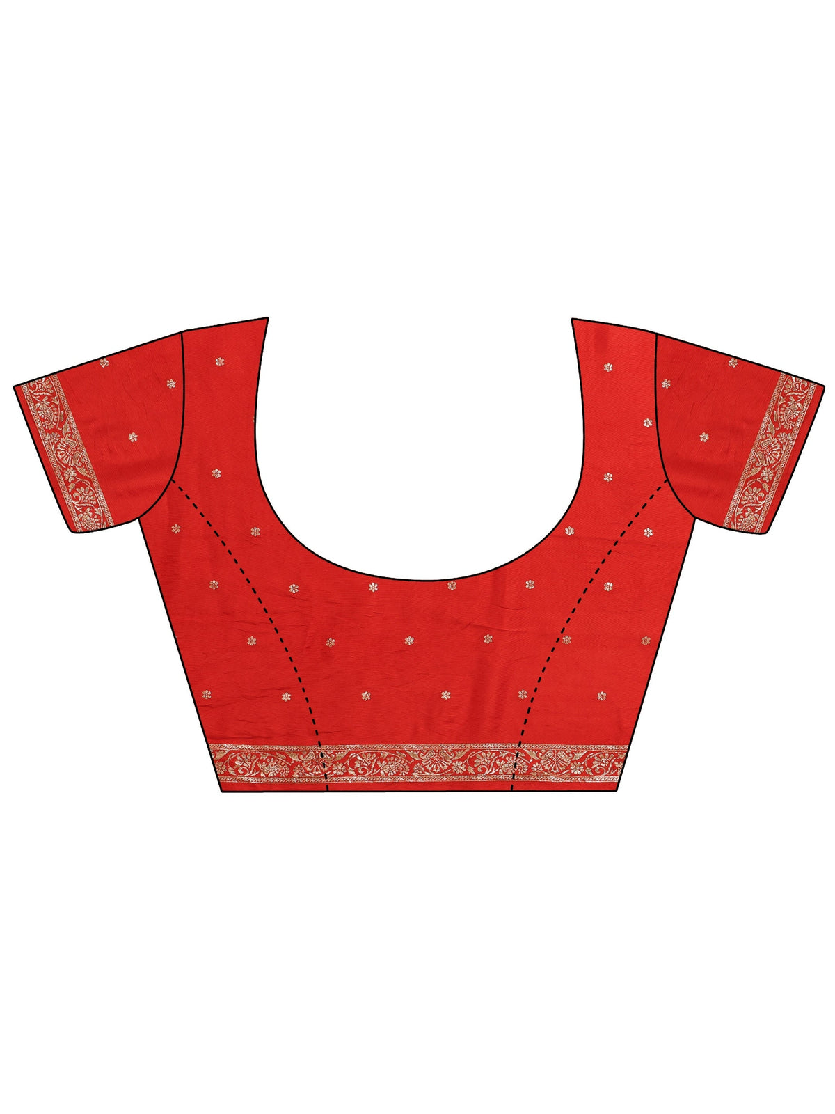 Red Woven Design Silk Blend Banarasi Saree With Unstitched Blouse Piece