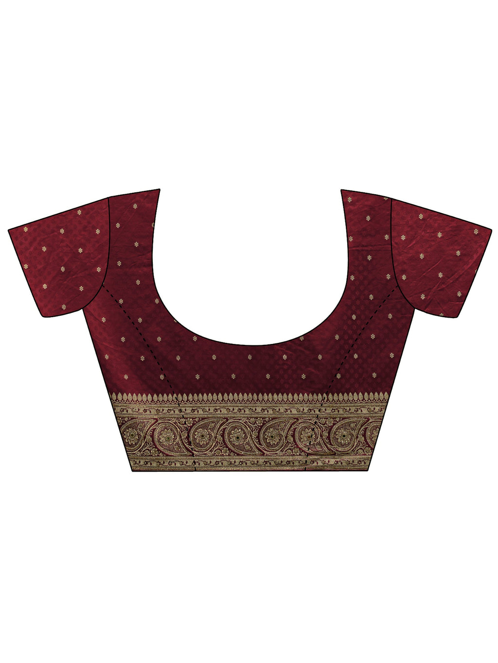 Art Maroon Banarasi Silk Blend Saree With Unstitched Blouse Piece