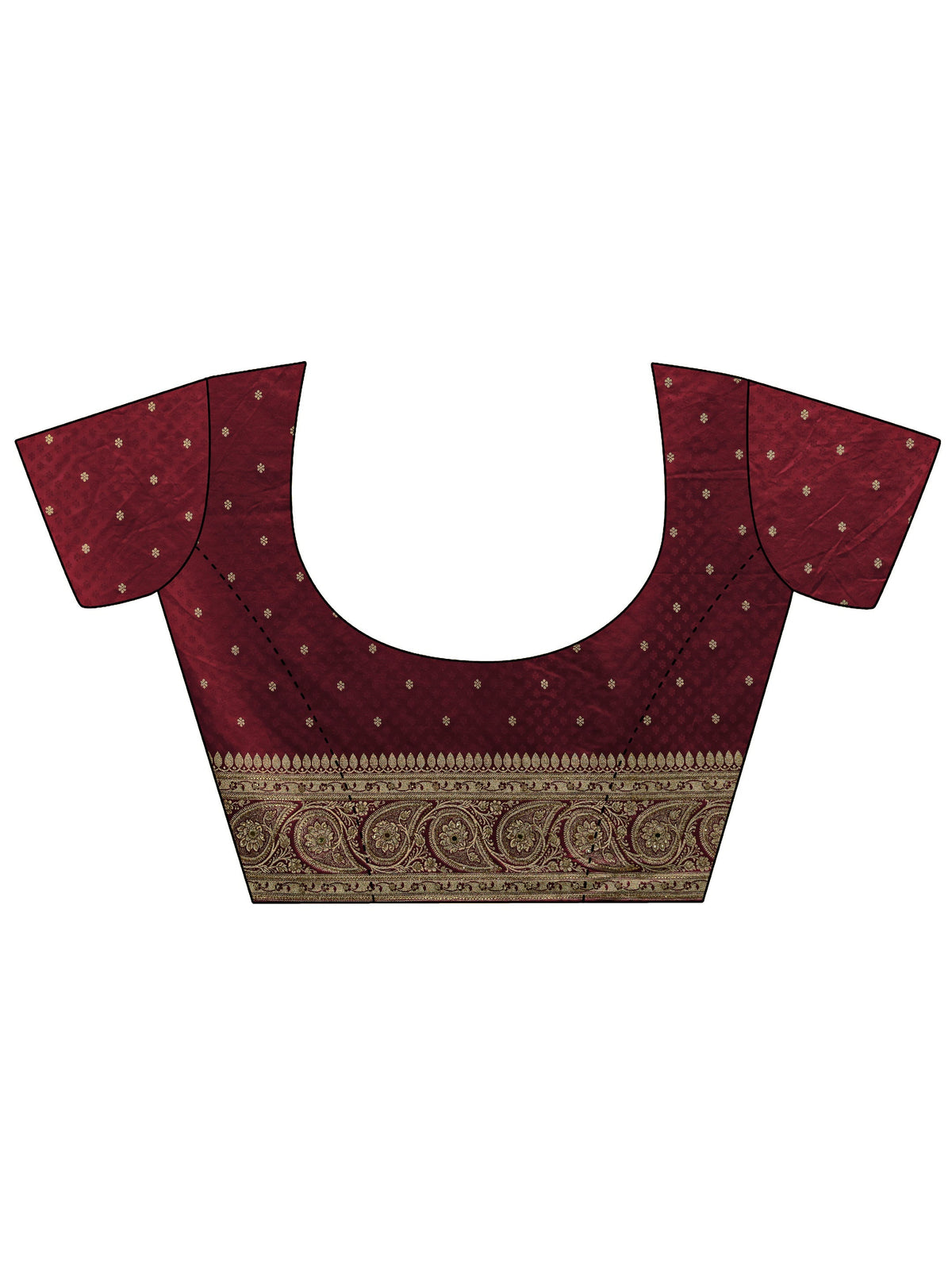Art Maroon Banarasi Silk Blend Saree With Unstitched Blouse Piece