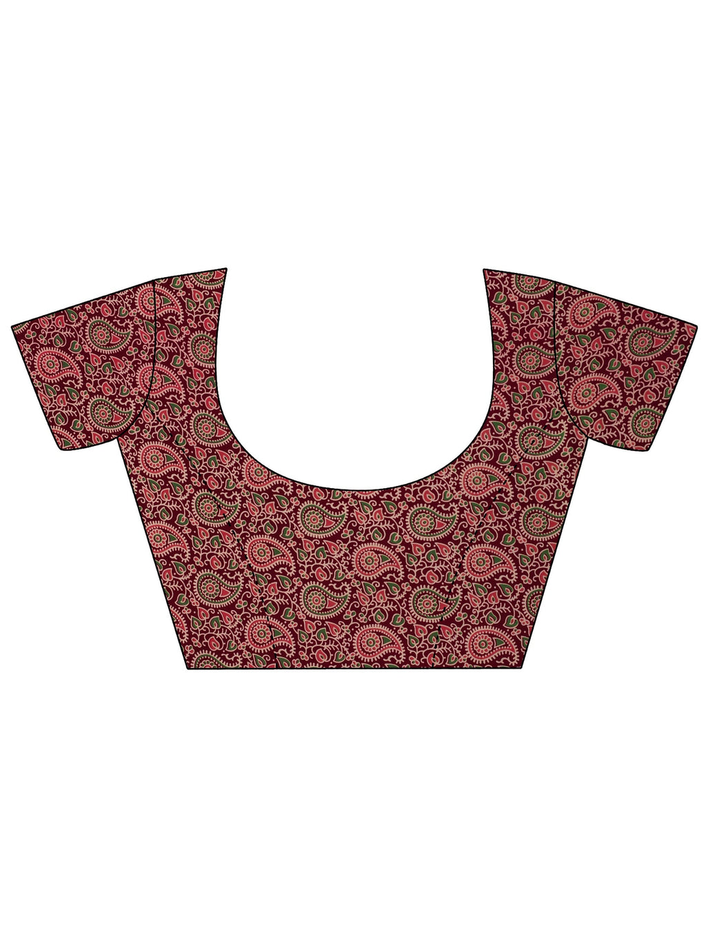 Burgundy Solid Satin Saree With Unstitched Blouse Piece