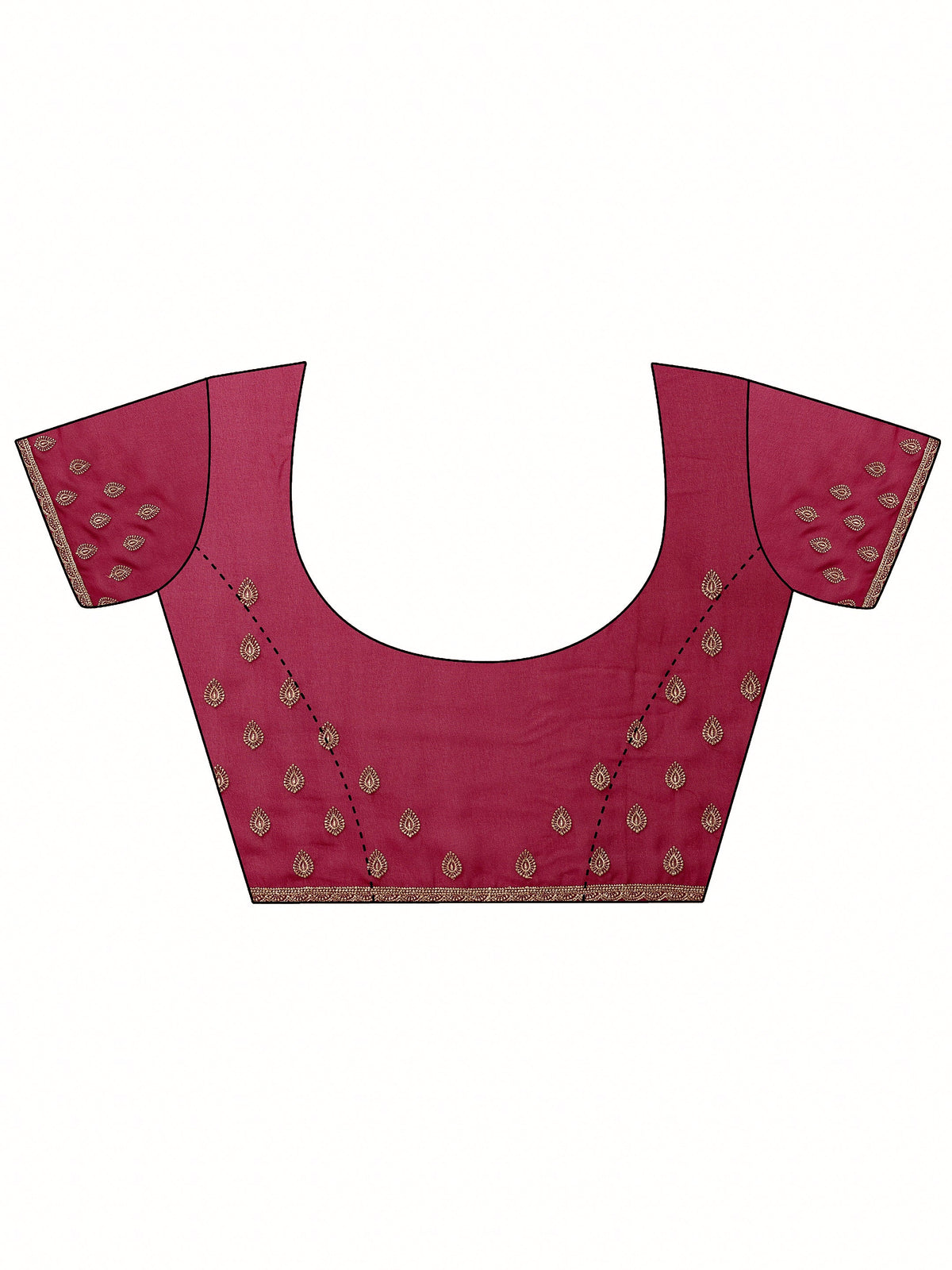 Red Embroidered Georgette Saree With Unstitched Blouse Piece