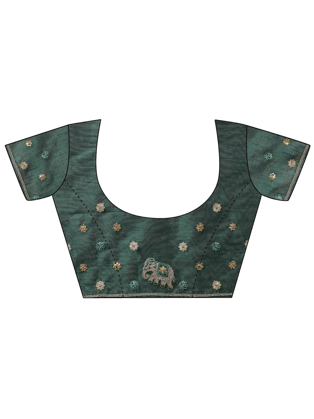 Lavender Embroidered Chinon Saree With Unstitched Blouse Piece