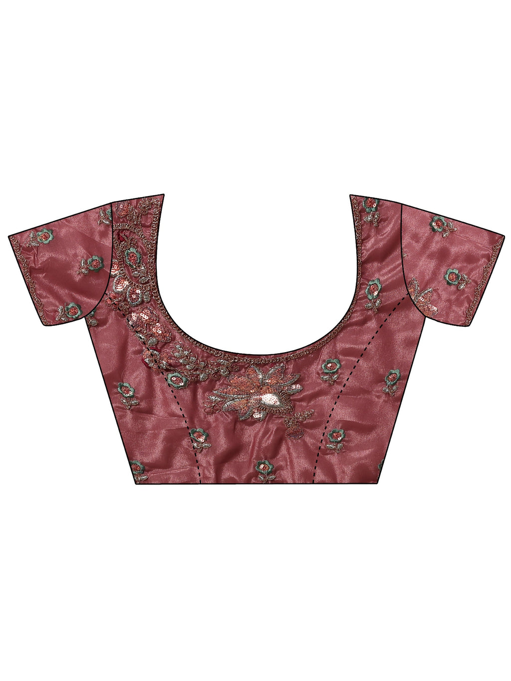 Mauve Embroidered Silk Blend Saree With Unstitched Blouse Piece