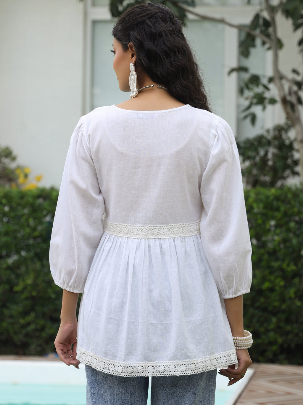 Women Solid Cotton Flex Peplum Top