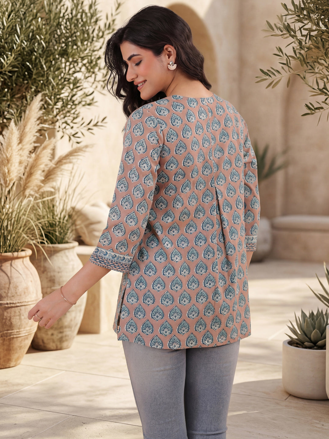 Floral Printed Pure Cotton Kurti