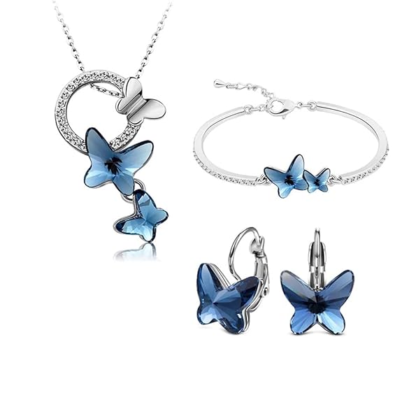 Pendant Earrings Chain Bracelet Ring for Women & Girls
