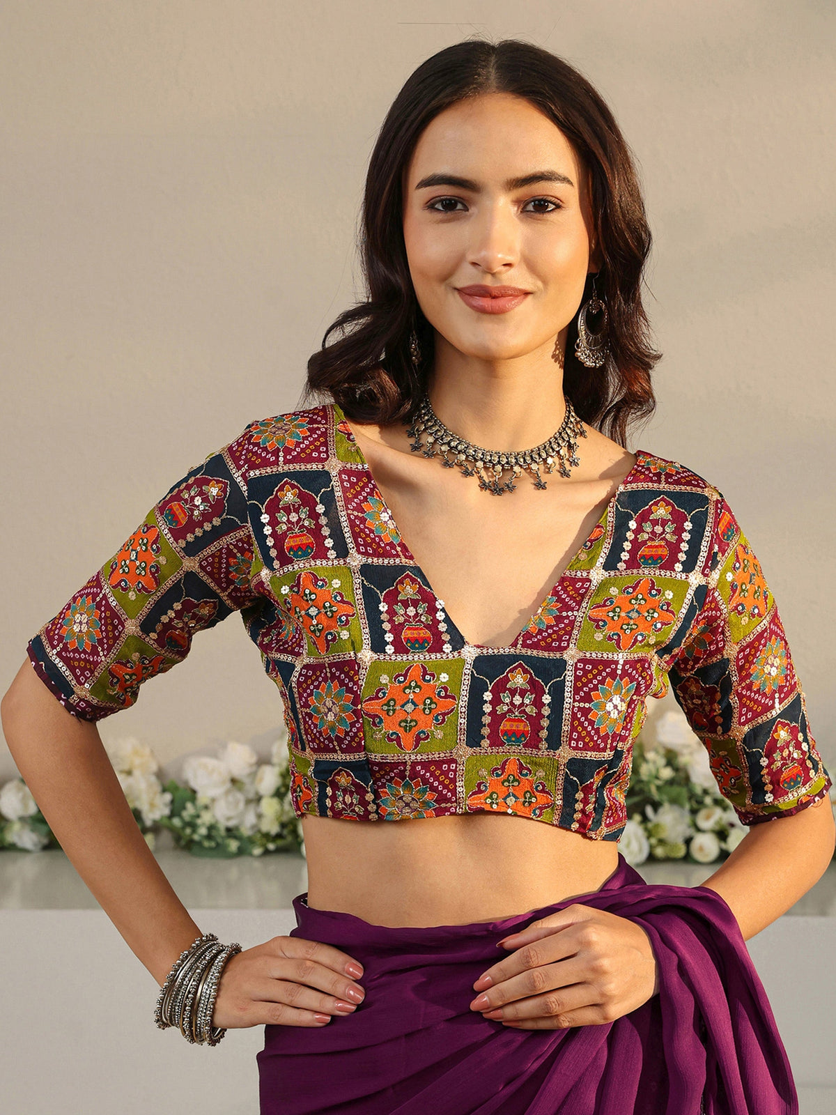 Burgundy Solid Chiffon Saree With Unstitched Blouse Piece