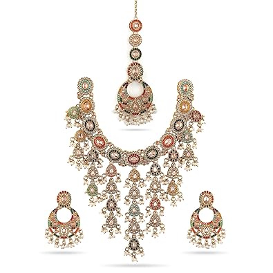 Pendant Earrings Chain Bracelet Ring for Women & Girls| Platinum Plated