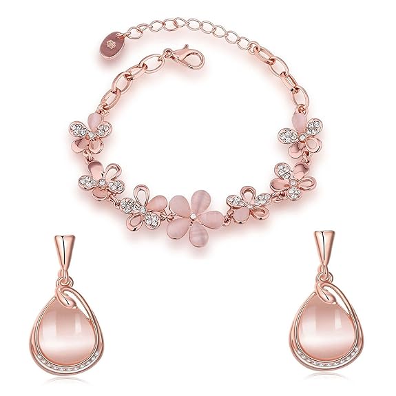 Pendant Earrings Chain Bracelet Ring for Women & Girls