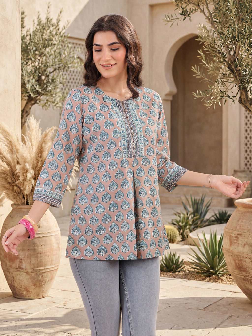 Floral Printed Pure Cotton Kurti