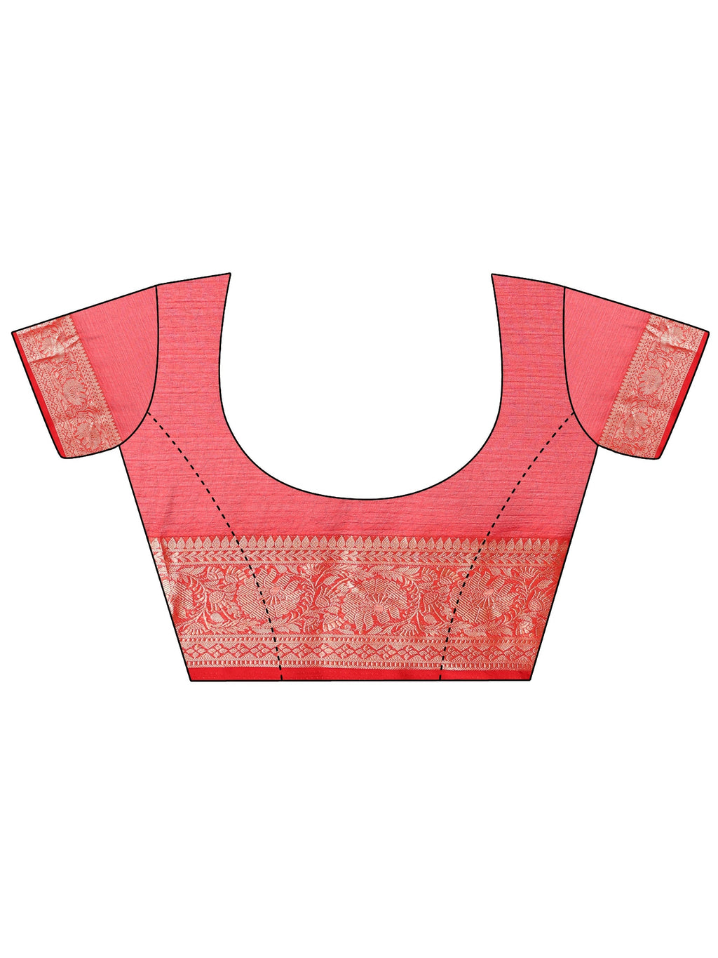 Red Printed Banarasi Georgette Saree With Unstitched Blouse Piece