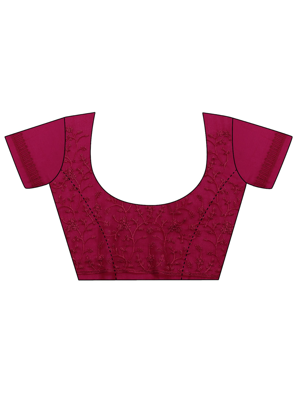 Red Embroidered Georgette Sarees With Unstitched Blouse Piece